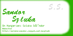 sandor szluka business card